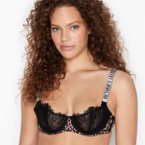 🐆 VS Very Sexy Shine Strap Wicked Unlined Lace Cup Balconette Bra 🐆