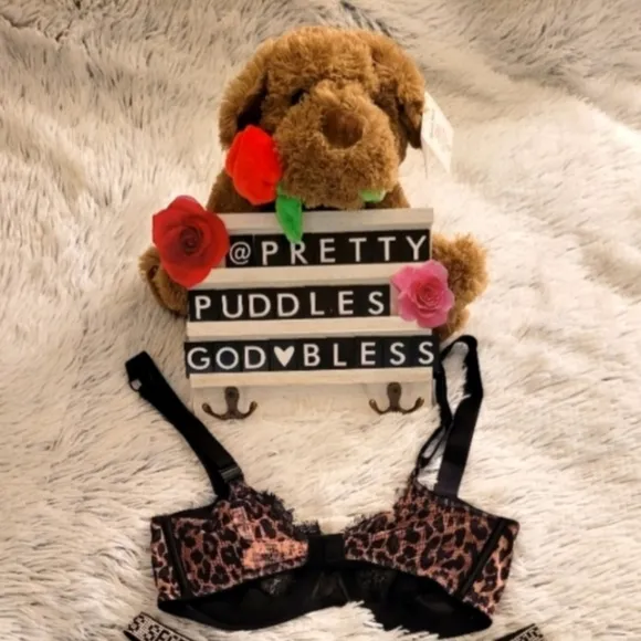 🐆 VS Very Sexy Shine Strap Wicked Unlined Lace Cup Balconette Bra 🐆