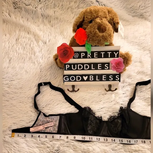 🐆 VS Very Sexy Shine Strap Wicked Unlined Lace Cup Balconette Bra 🐆