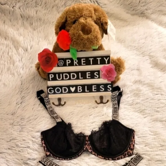 🐆 VS Very Sexy Shine Strap Wicked Unlined Lace Cup Balconette Bra 🐆