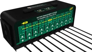 10 Bank Battery Charger and Maintainer, 12 or 6 Volt 4 AMP for Charging Automotive and Marine Batteries