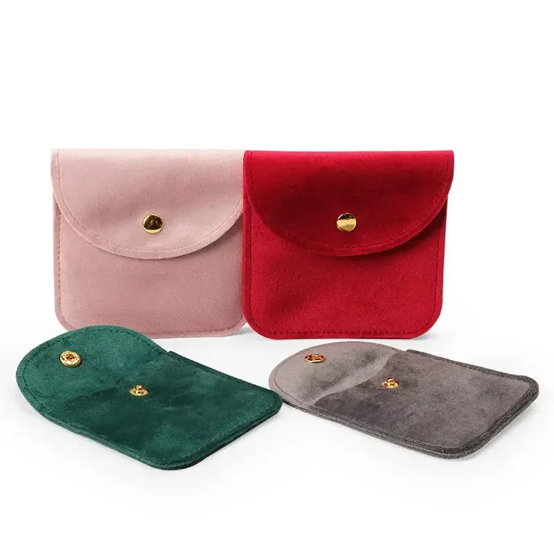 10 Pcs Jewelry Organizer Velvet Bag Necklace Ring Bracelet Protection Pouch Green Blue Pink Beige  Soft Pocket Jewellery Bag