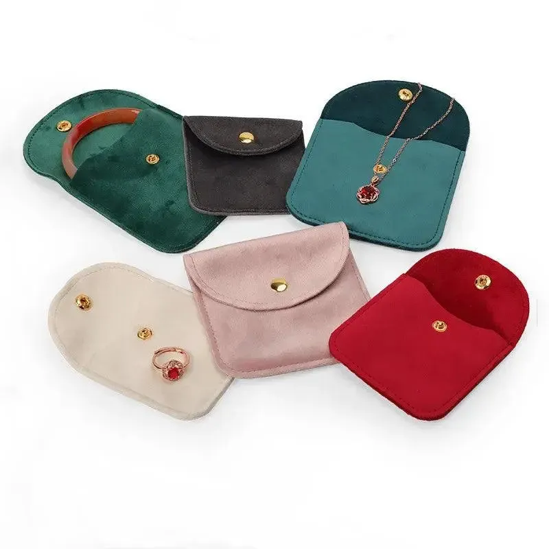 10 Pcs Jewelry Organizer Velvet Bag Necklace Ring Bracelet Protection Pouch Green Blue Pink Beige  Soft Pocket Jewellery Bag