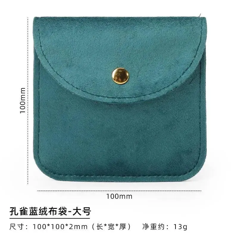 10 Pcs Jewelry Organizer Velvet Bag Necklace Ring Bracelet Protection Pouch Green Blue Pink Beige  Soft Pocket Jewellery Bag