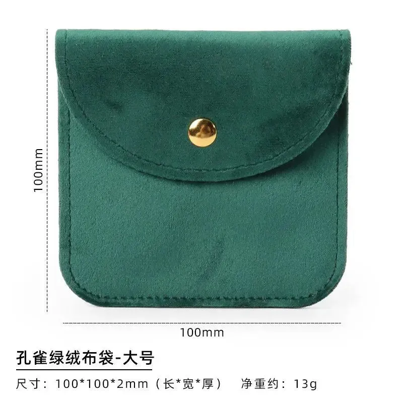 10 Pcs Jewelry Organizer Velvet Bag Necklace Ring Bracelet Protection Pouch Green Blue Pink Beige  Soft Pocket Jewellery Bag