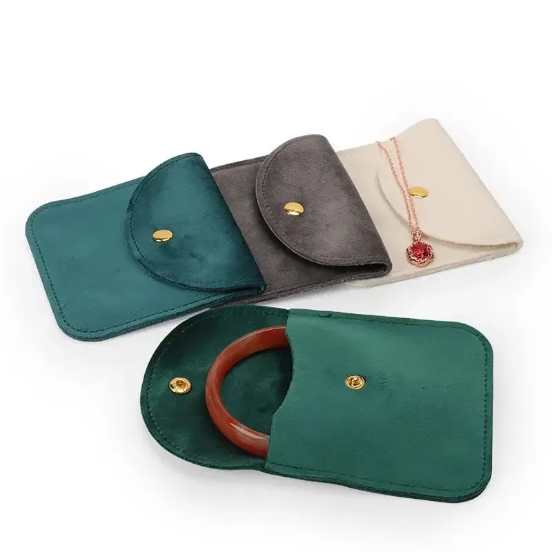 10 Pcs Jewelry Organizer Velvet Bag Necklace Ring Bracelet Protection Pouch Green Blue Pink Beige  Soft Pocket Jewellery Bag