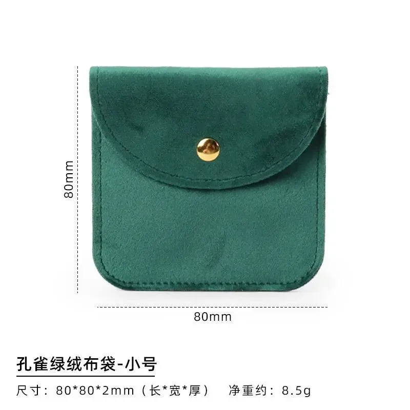 10 Pcs Jewelry Organizer Velvet Bag Necklace Ring Bracelet Protection Pouch Green Blue Pink Beige  Soft Pocket Jewellery Bag