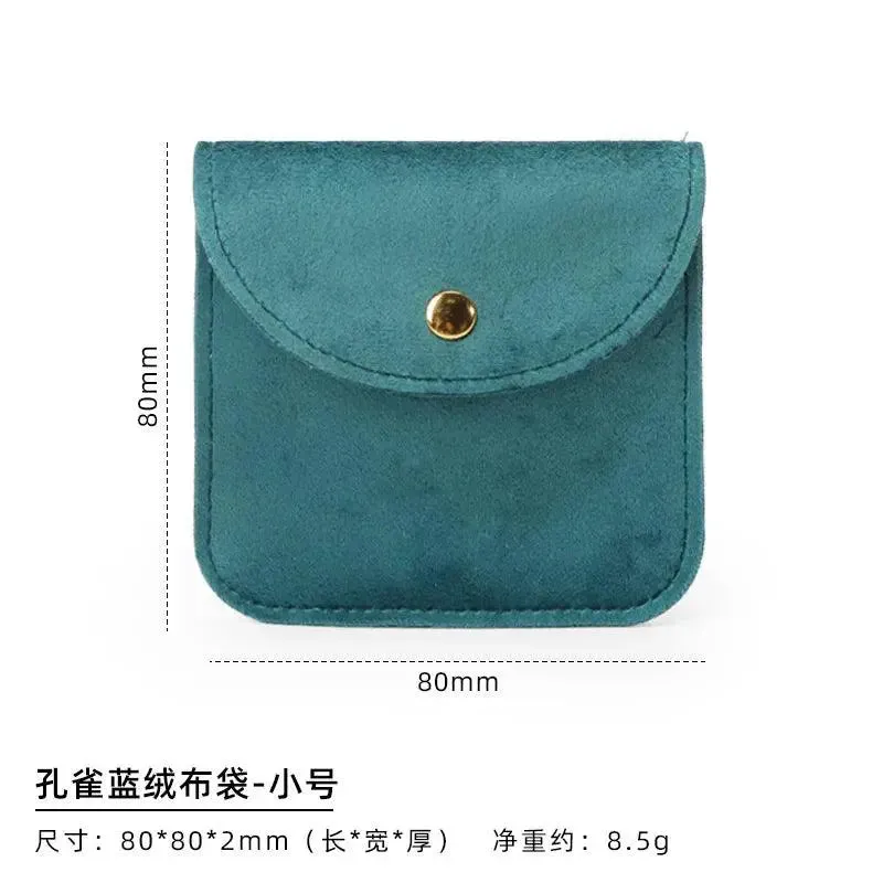 10 Pcs Jewelry Organizer Velvet Bag Necklace Ring Bracelet Protection Pouch Green Blue Pink Beige  Soft Pocket Jewellery Bag