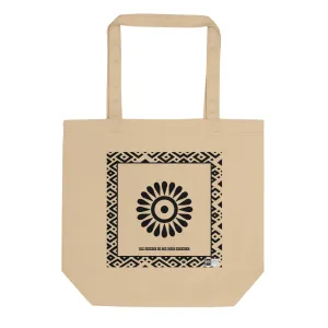 100% cotton Eco Tote Bag, featuring the Adinkra symbol for independent maturation