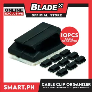 10pcs Car Cable Clip Small with White Adhesives Cable Organizer Cord Management for Organizing Cable Cords Home and Office