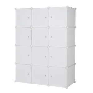 12 Cube Organizer Stackable Plastic Cube Storage Shelves