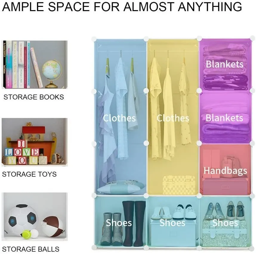 12 Cube Organizer Stackable Plastic Cube Storage Shelves