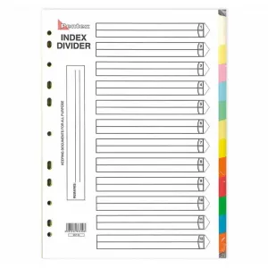 12 Part Colour Index Divider 4 Sets