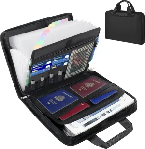 12 Pockets Accordion File Organizer Fireproof Important Document File Folder New