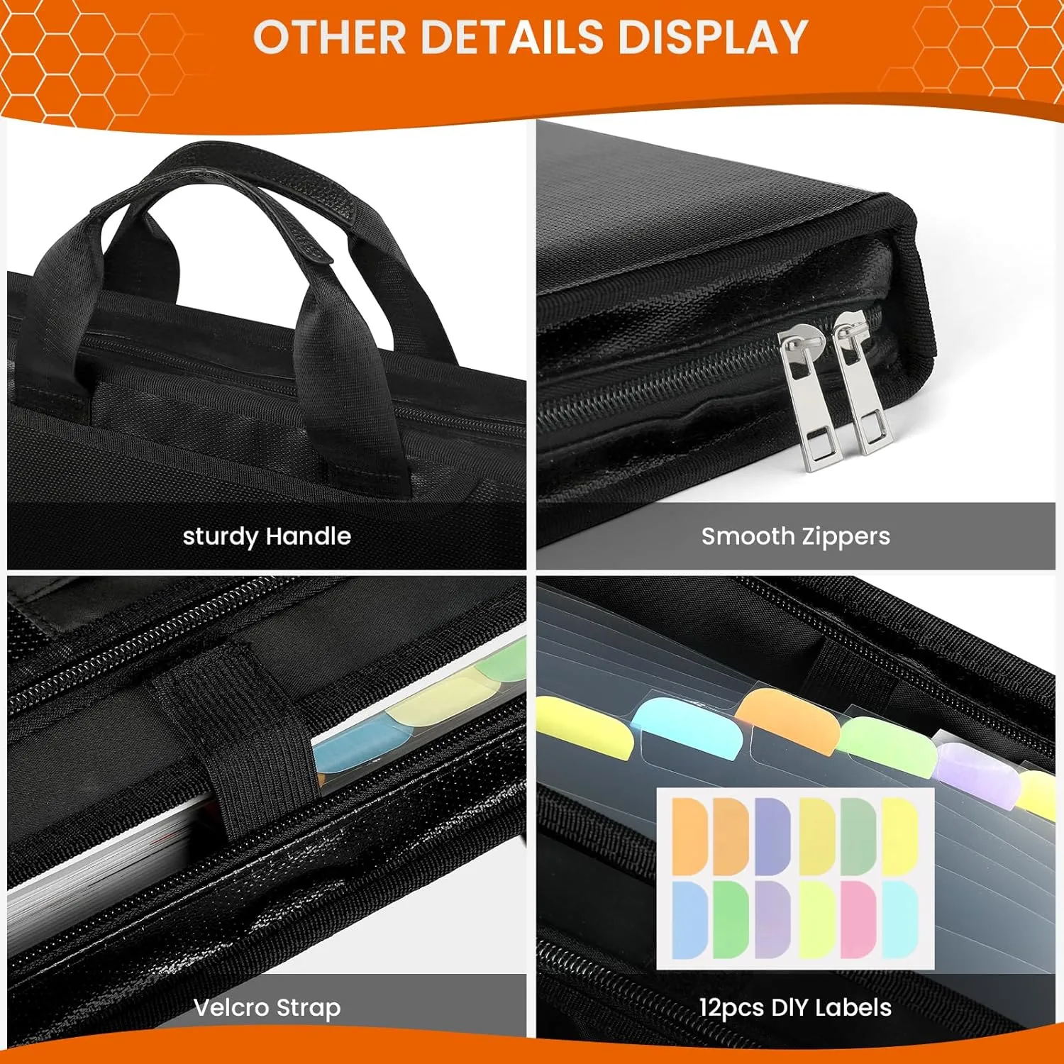 12 Pockets Accordion File Organizer Fireproof Important Document File Folder New