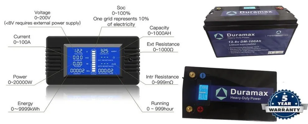 120amp Duramax Lithium Battery with Built-in Battery Monitor - Active Bms