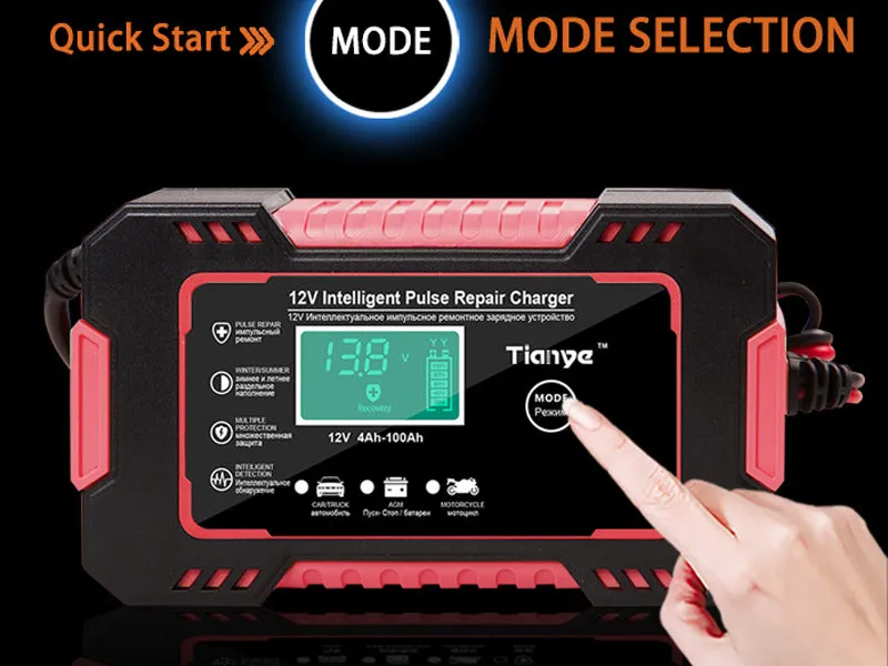 12V Motorcycle Car Battery Charger