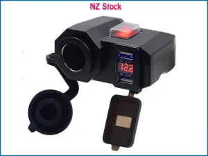 12V Motorcycle Cigarette Lighter USB Charger Integration Socket