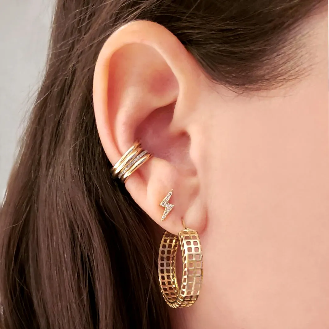 14K Gold Lattice Hoops