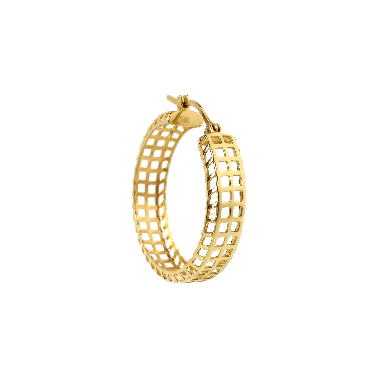 14K Gold Lattice Hoops