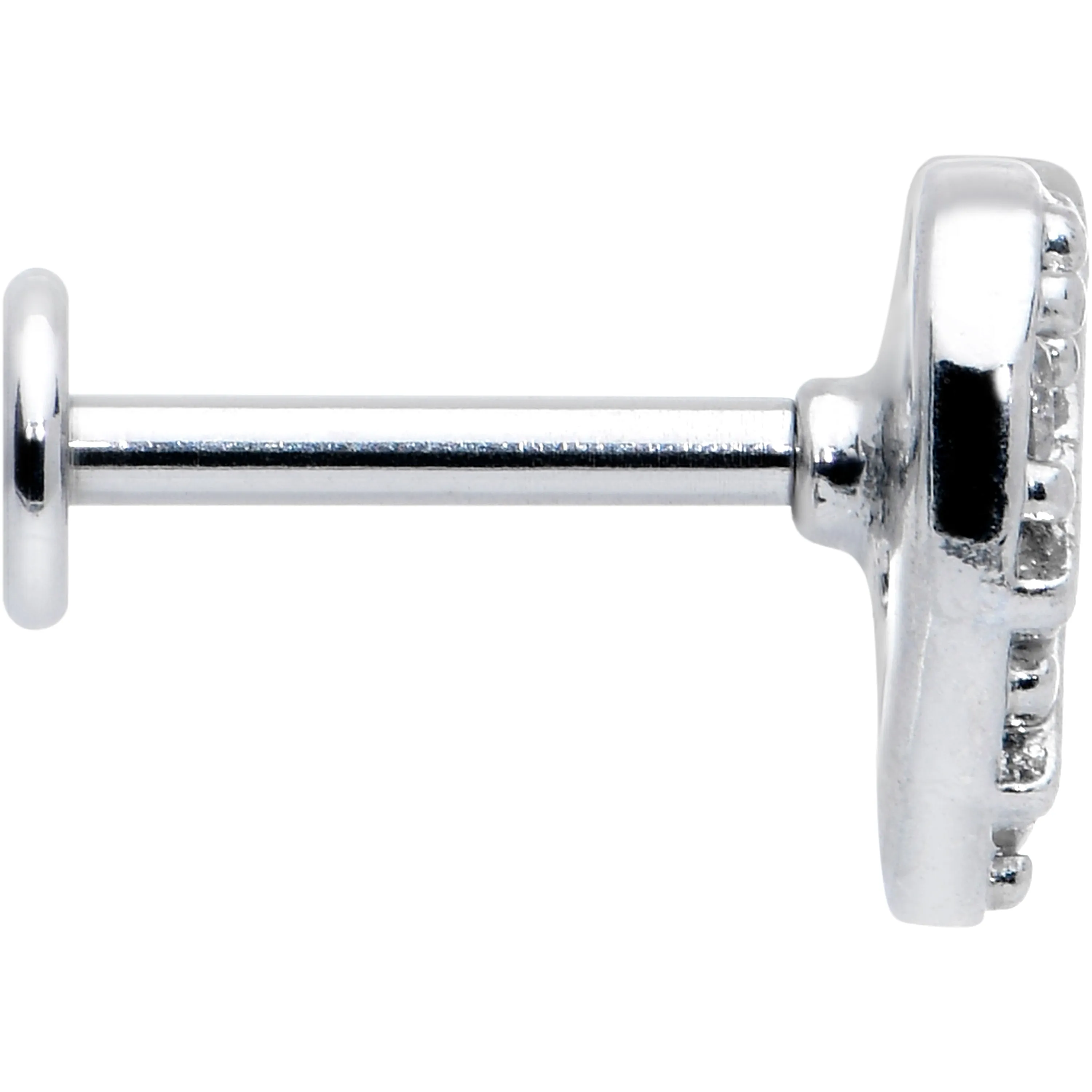 16 Gauge 5/16 Clear CZ Gem Lattice Hear Internally Threaded Labret