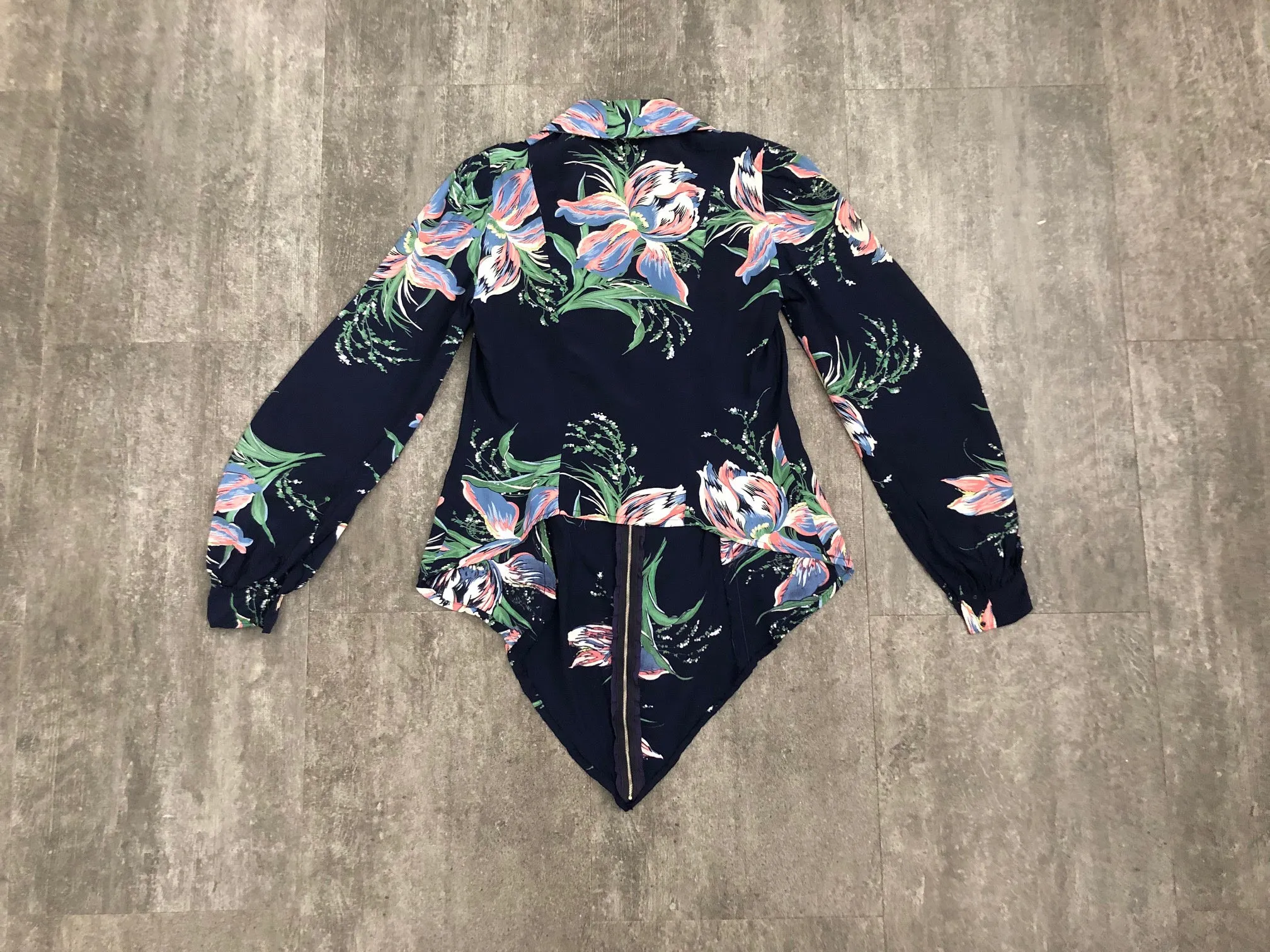 1940s cold rayon top . vintage zip front blouse