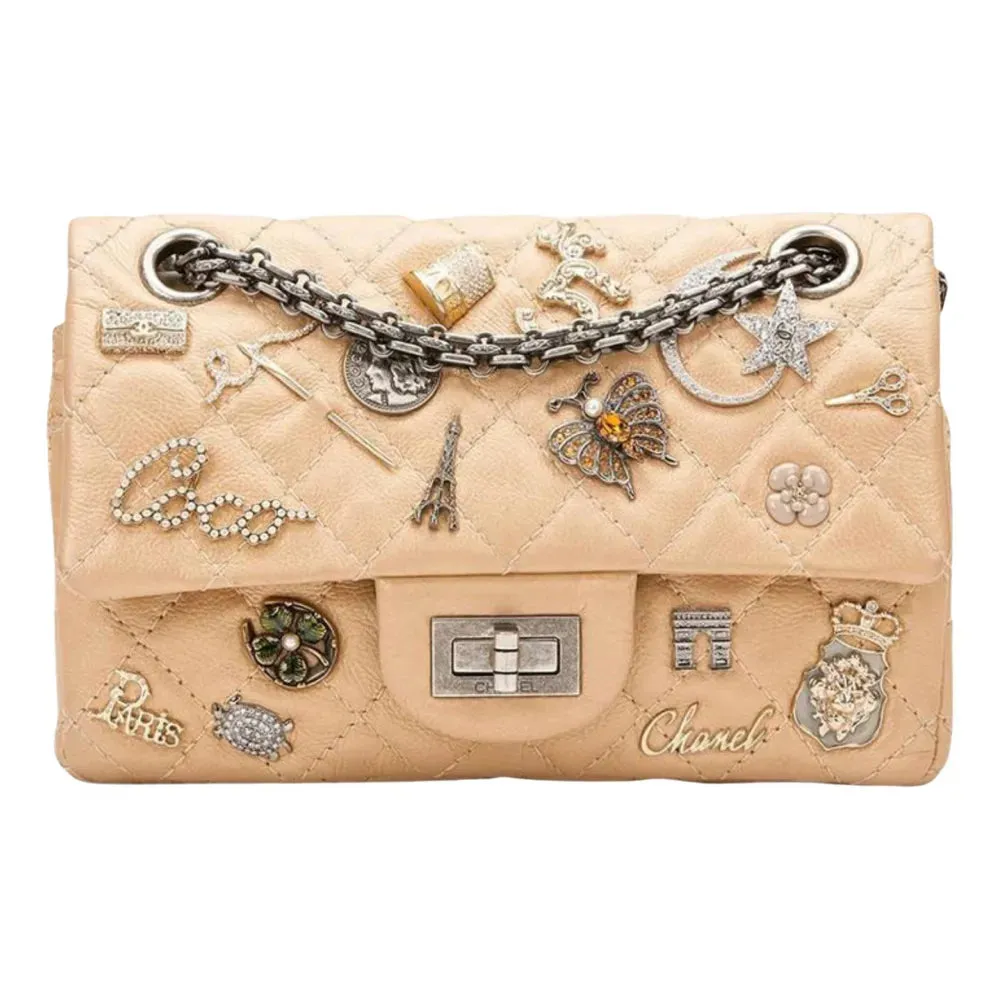 2014 Chanel Gold Aged Calfskin Lucky Charms 2.55 Reissue 224 Double Flap Bag