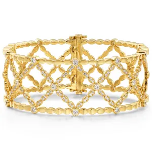 2.45 ctw. Lorelei Lattice Diamond Bangle in 18K White Gold