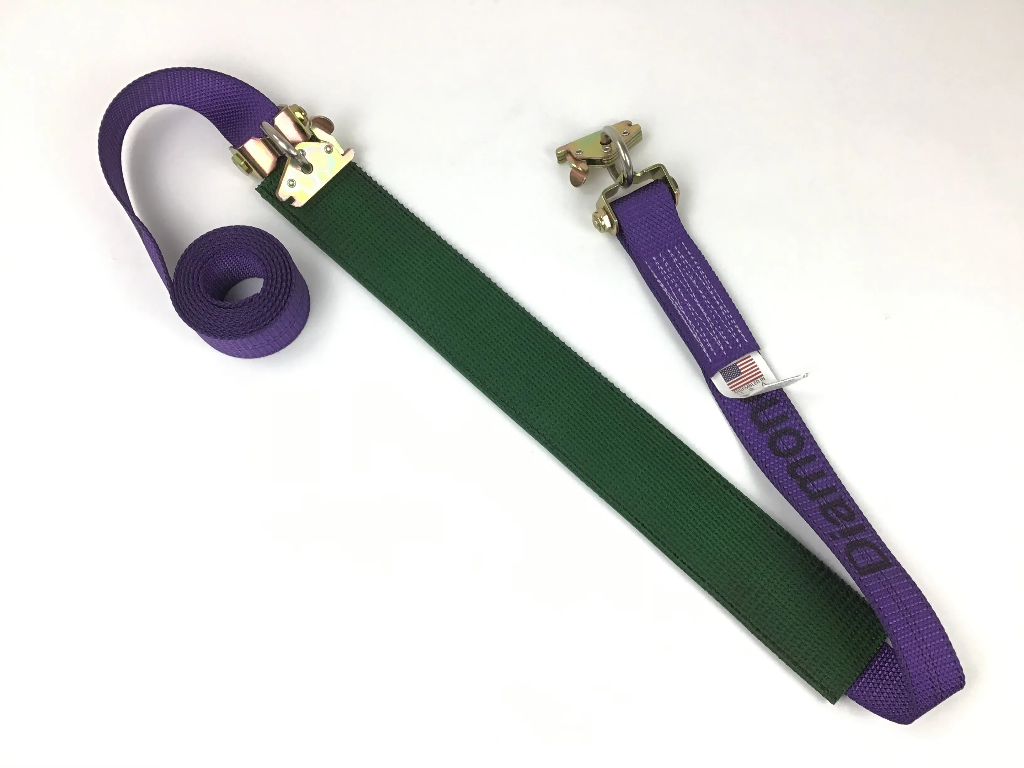 2" x 11' Purple DIAMOND WEAVE Wheel Strap with 2' Low Profile Grip Sleeve and Ratchet (Heavy Duty O-Ring E TRACK Fitting)(4 Pack)