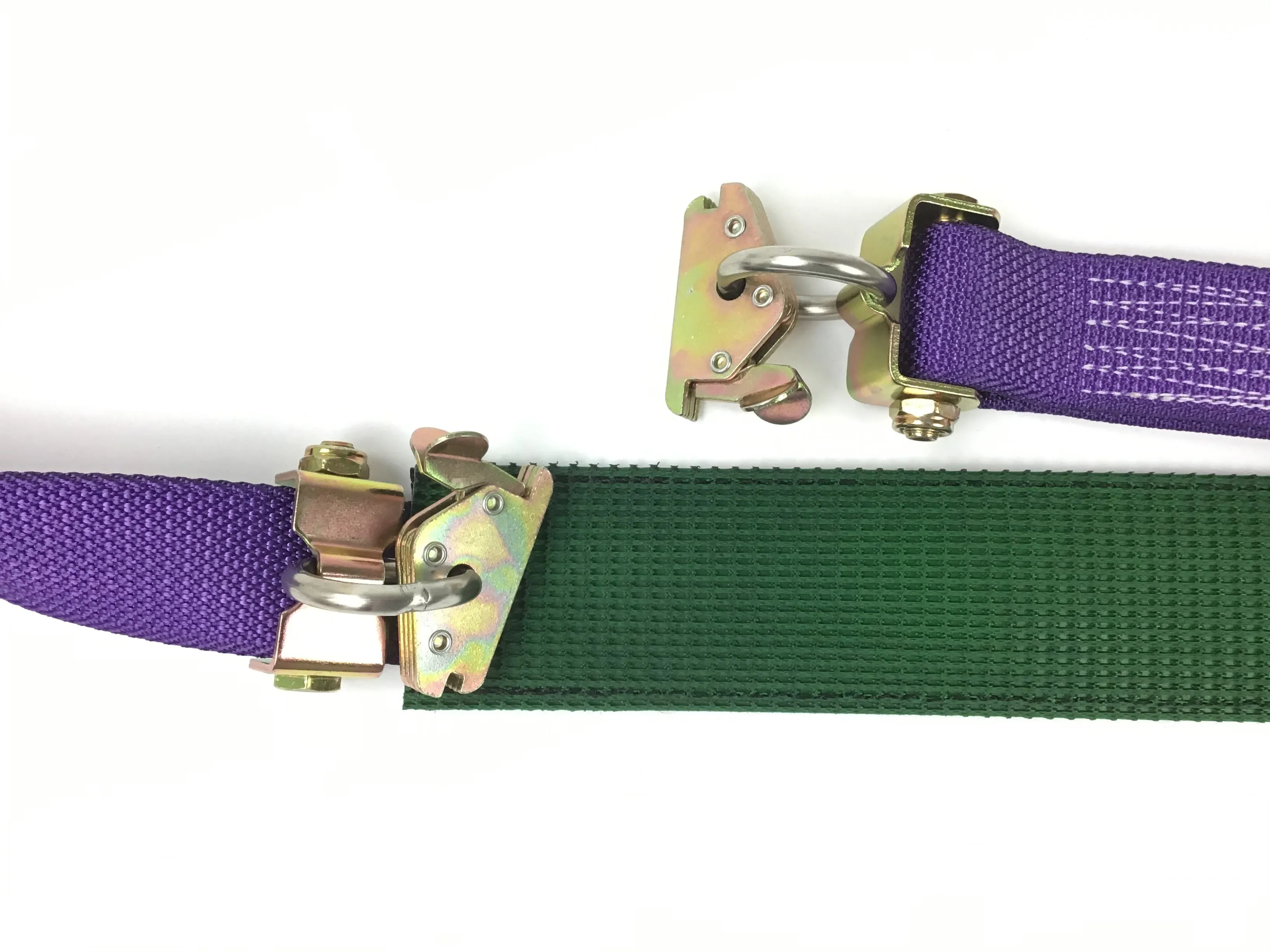 2" x 11' Purple DIAMOND WEAVE Wheel Strap with 2' Low Profile Grip Sleeve and Ratchet (Heavy Duty O-Ring E TRACK Fitting)(4 Pack)