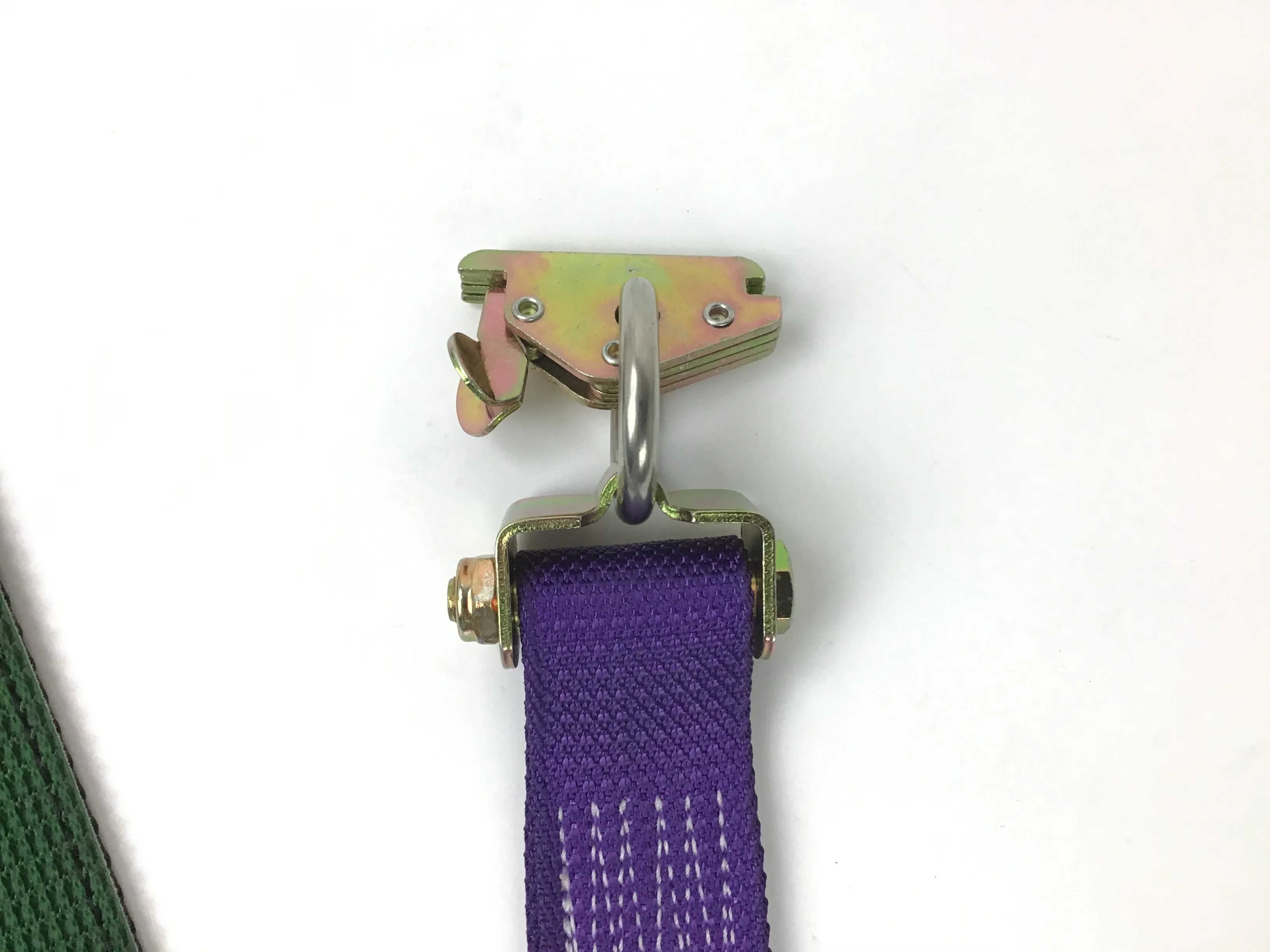 2" x 11' Purple DIAMOND WEAVE Wheel Strap with 2' Low Profile Grip Sleeve and Ratchet (Heavy Duty O-Ring E TRACK Fitting)(4 Pack)