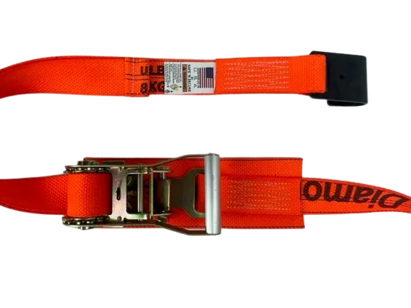 2" x 13' Quick Release Ratchet Strap w/ Flat Hooks