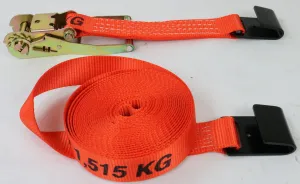 2" x 30' Ratchet Assembly with Flat Hook | Orange