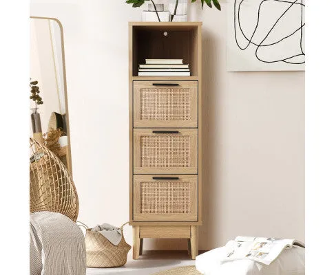 3 Chest of Drawers Rattan Furniture Cabinet Storage Side End Table Shelf