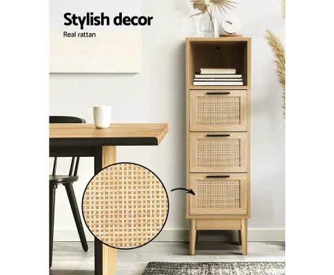 3 Chest of Drawers Rattan Furniture Cabinet Storage Side End Table Shelf
