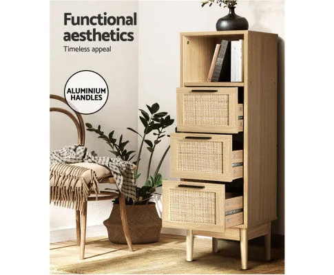 3 Chest of Drawers Rattan Furniture Cabinet Storage Side End Table Shelf