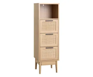 3 Chest of Drawers Rattan Furniture Cabinet Storage Side End Table Shelf