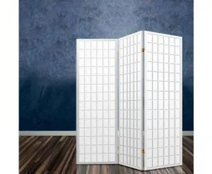 3 Panel Wooden Room Divider - White
