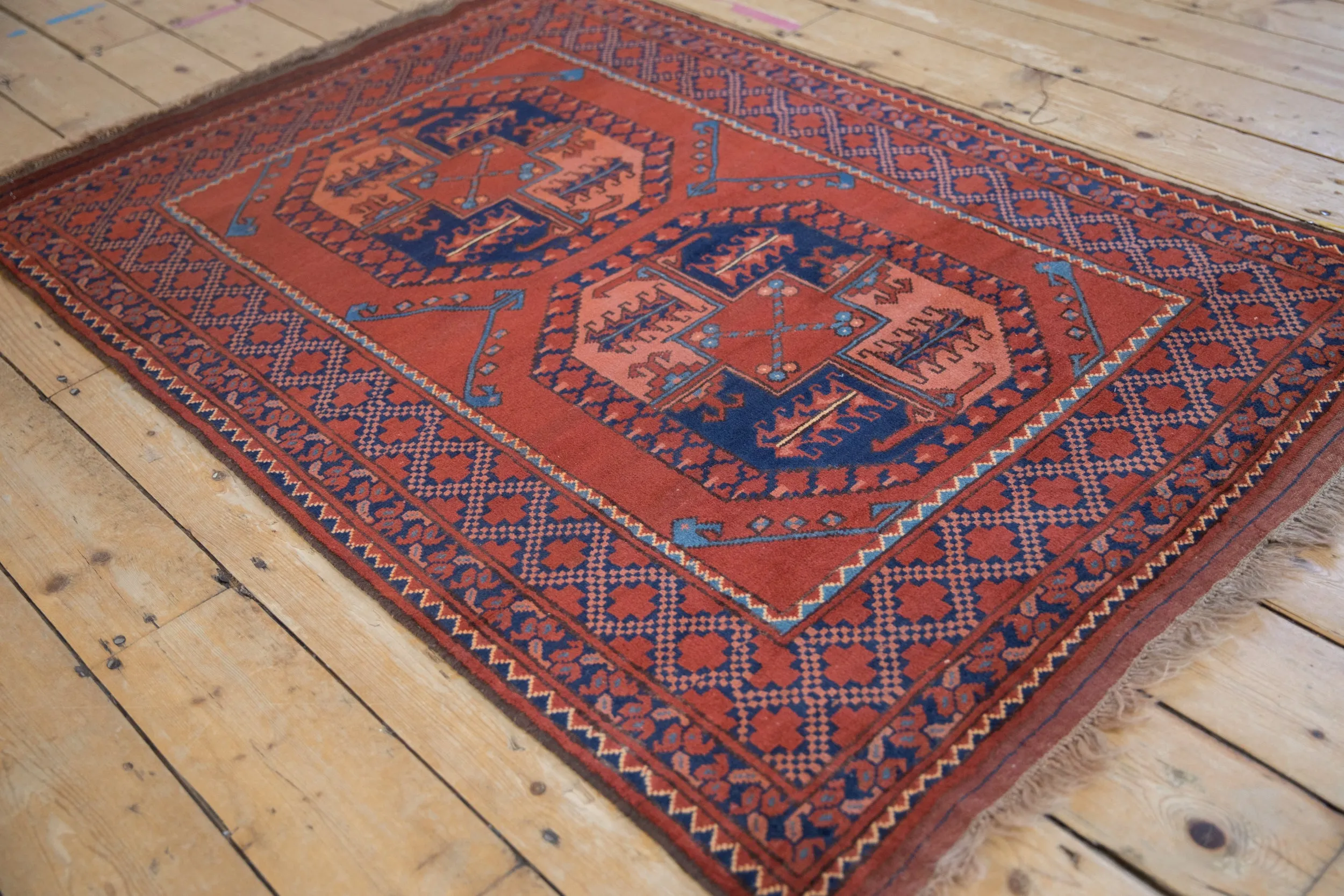 3.5x5 Vintage Pakistani Ersari Design Rug