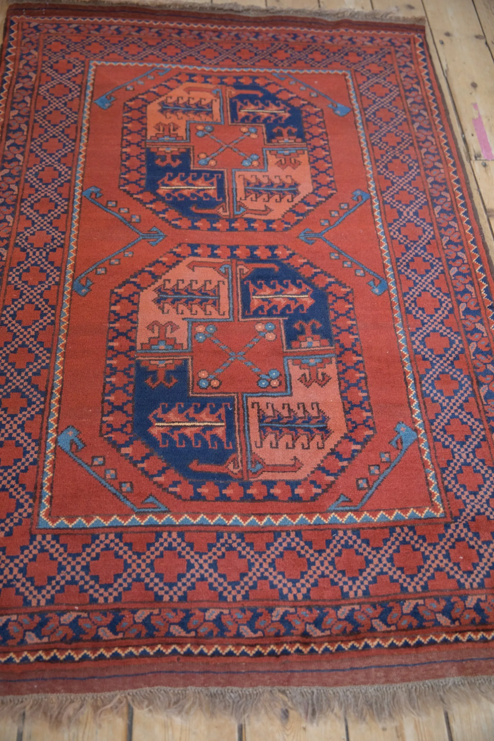 3.5x5 Vintage Pakistani Ersari Design Rug