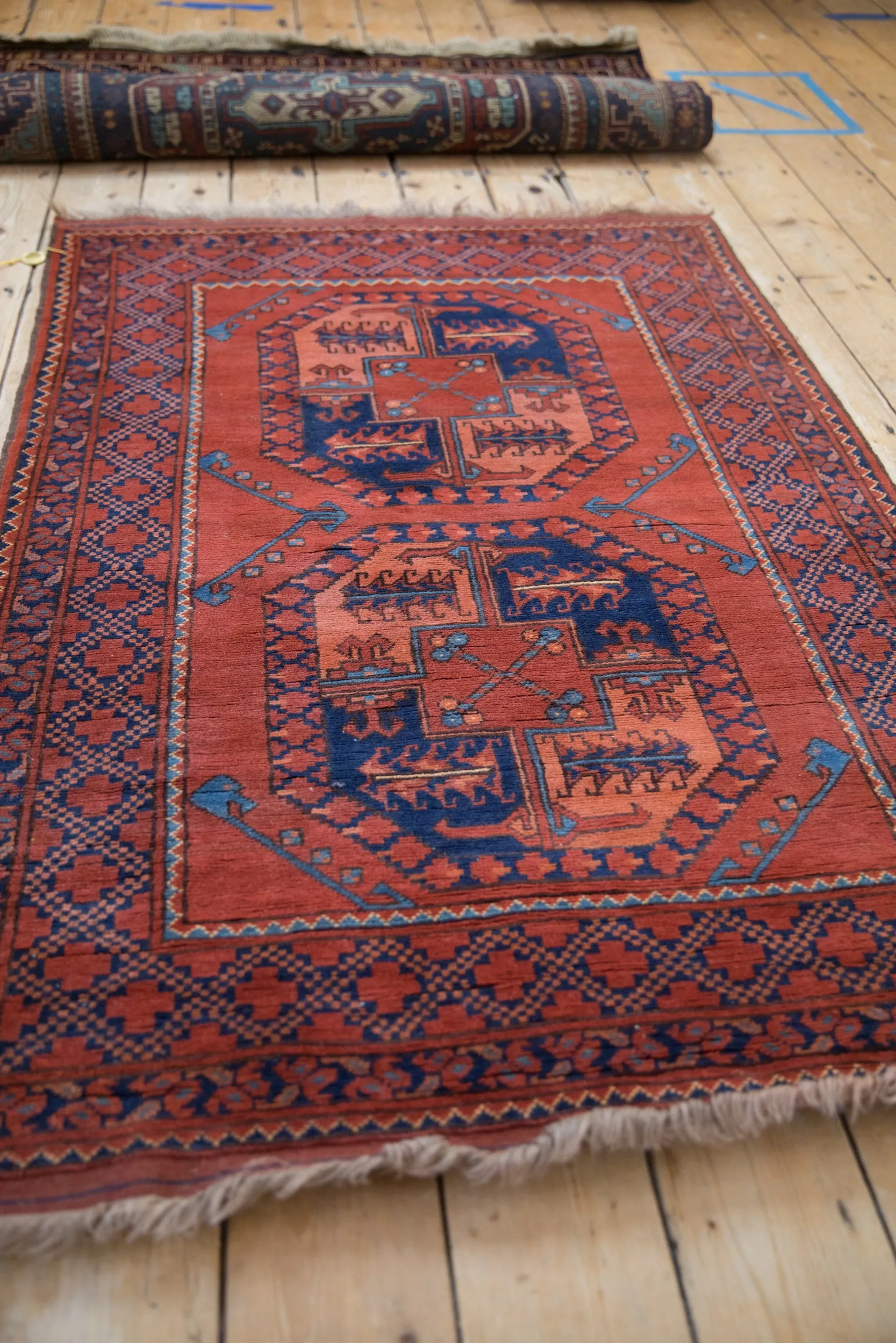 3.5x5 Vintage Pakistani Ersari Design Rug