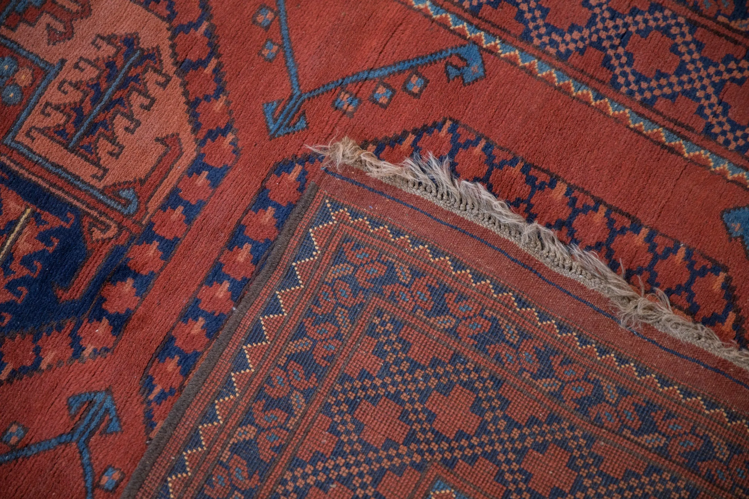 3.5x5 Vintage Pakistani Ersari Design Rug