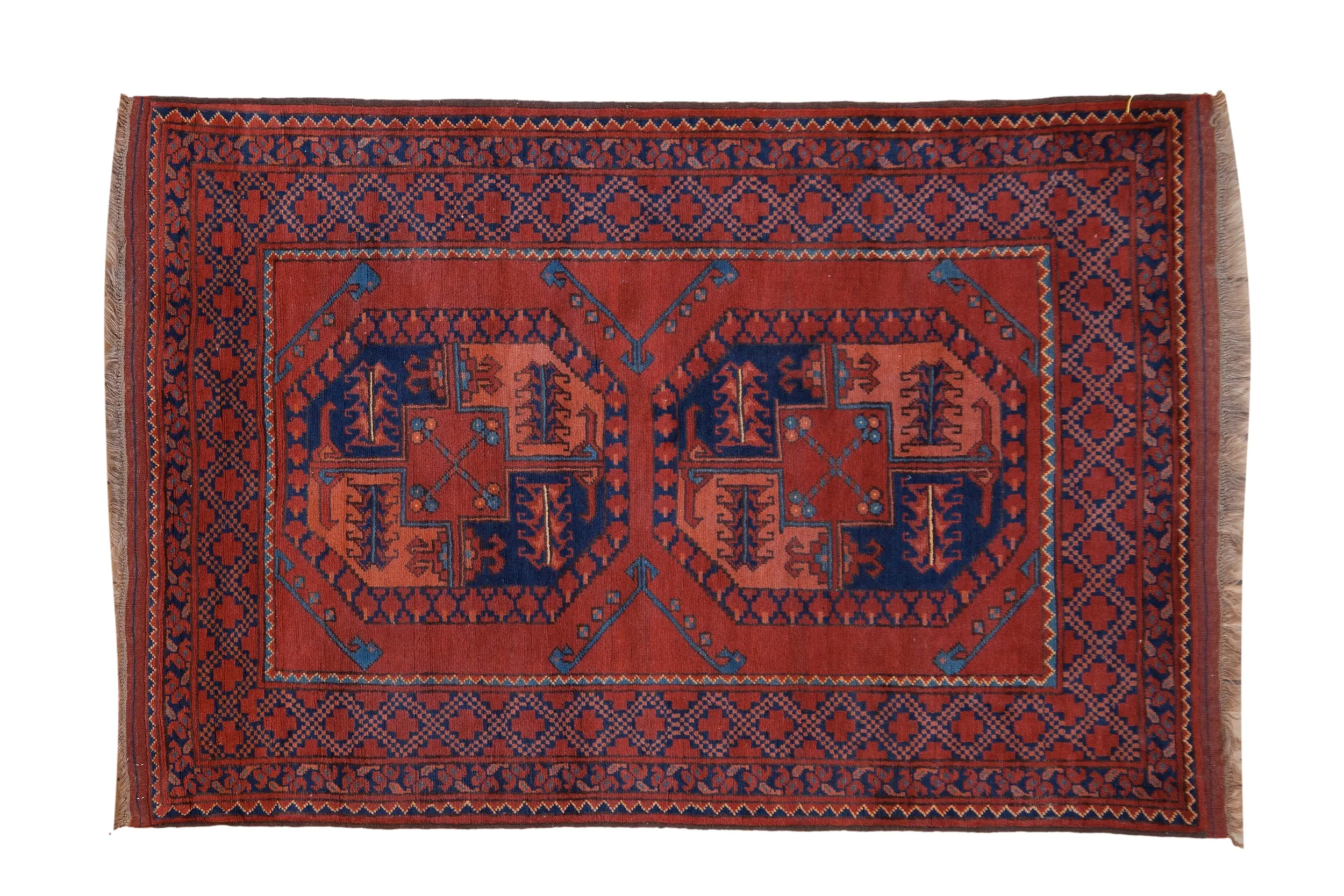 3.5x5 Vintage Pakistani Ersari Design Rug