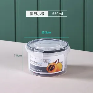3pcs Fridge Organizer Containers Fresh Vegetable Fruit Drain Basket Refrigerator Storage Box With Lid Kitchen Tools Accessories