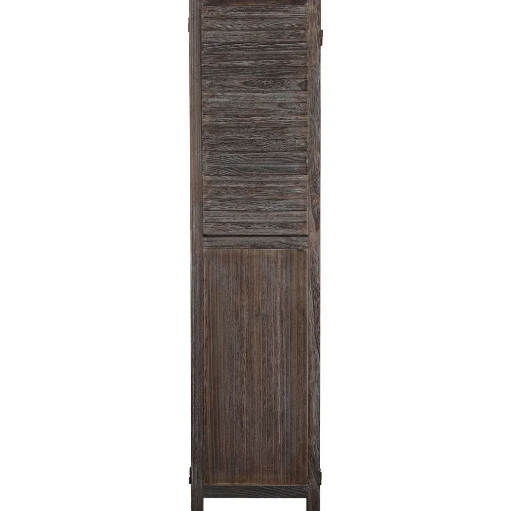 4 Panel Room Divider Folding Screen Privacy Dividers Stand Wood Brown