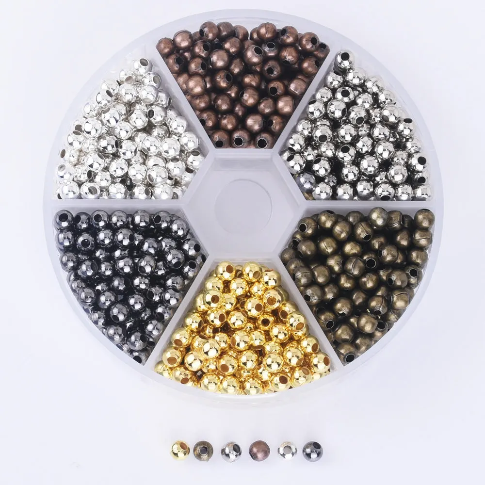 4mm Iron Metal Beads Spacer Beads Separated beads Charms pendant Accessories 1 box 10242650