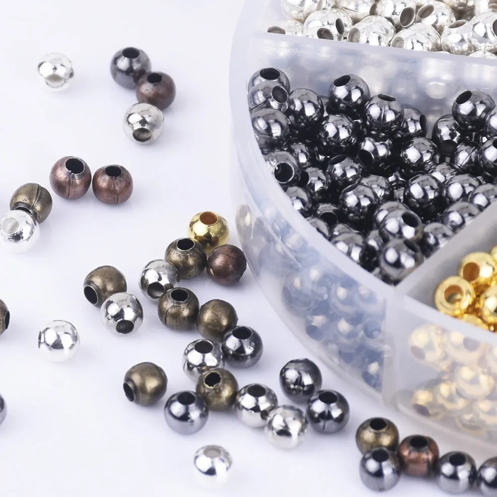4mm Iron Metal Beads Spacer Beads Separated beads Charms pendant Accessories 1 box 10242650