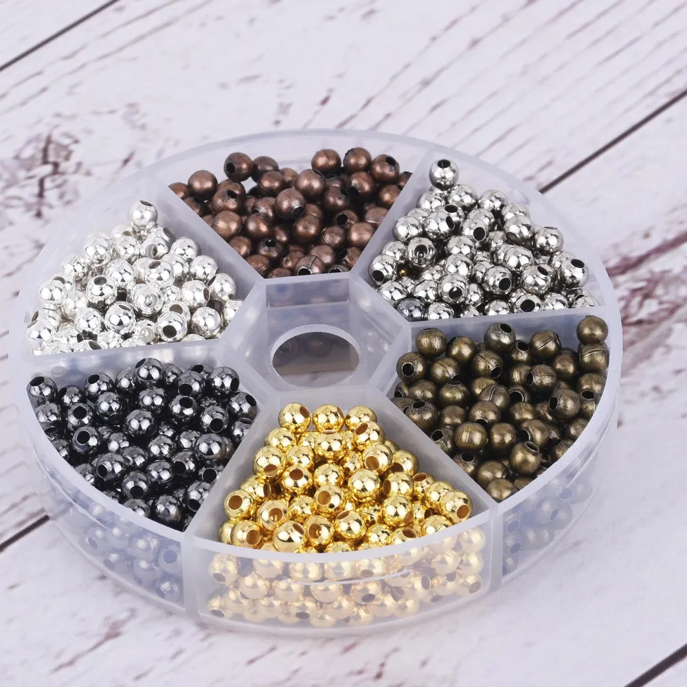 4mm Iron Metal Beads Spacer Beads Separated beads Charms pendant Accessories 1 box 10242650