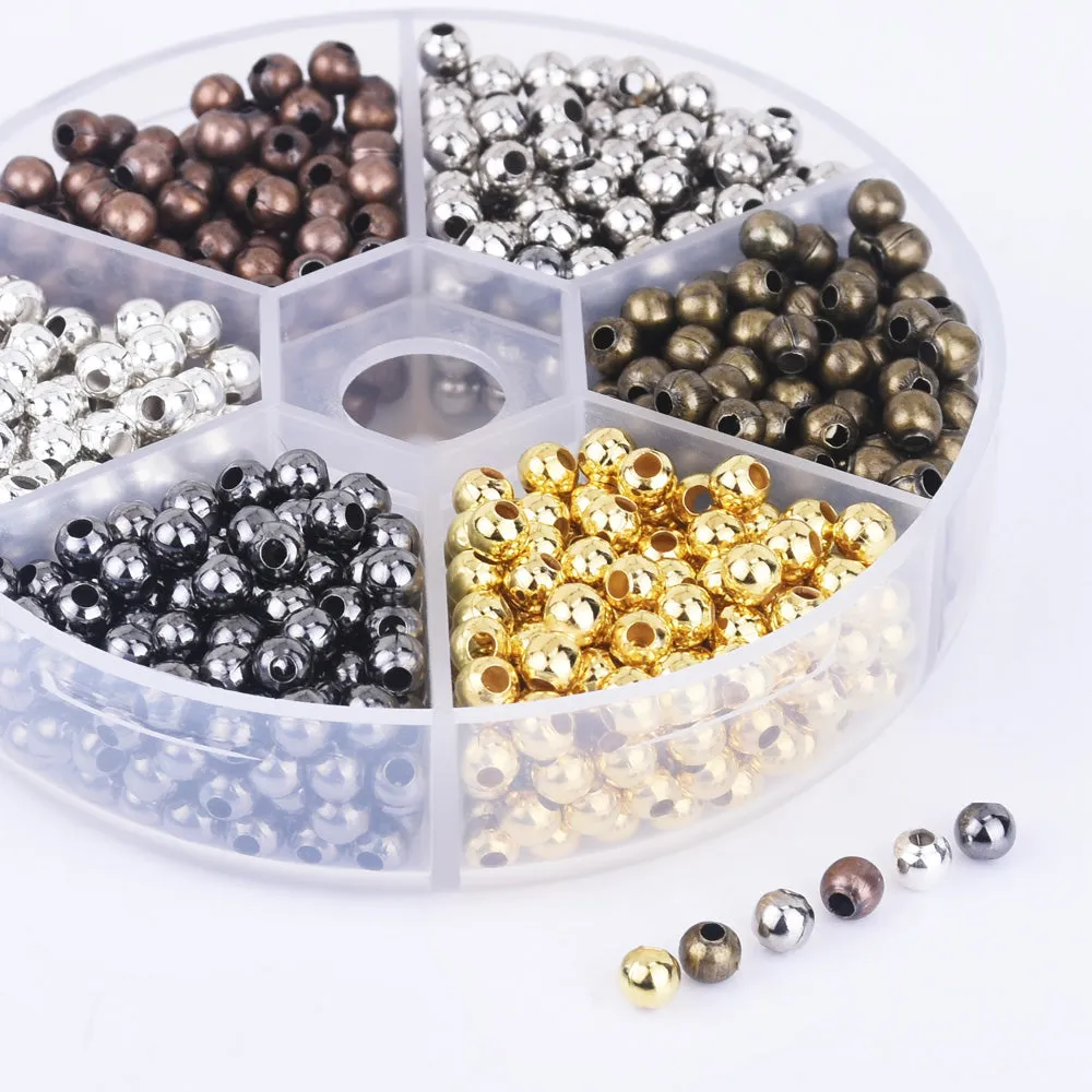 4mm Iron Metal Beads Spacer Beads Separated beads Charms pendant Accessories 1 box 10242650