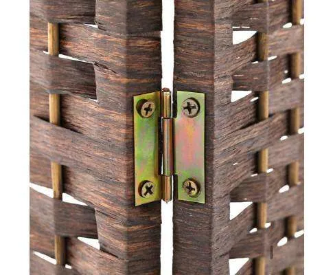 6 Panel Foldable Wooden Room Divider - Brown